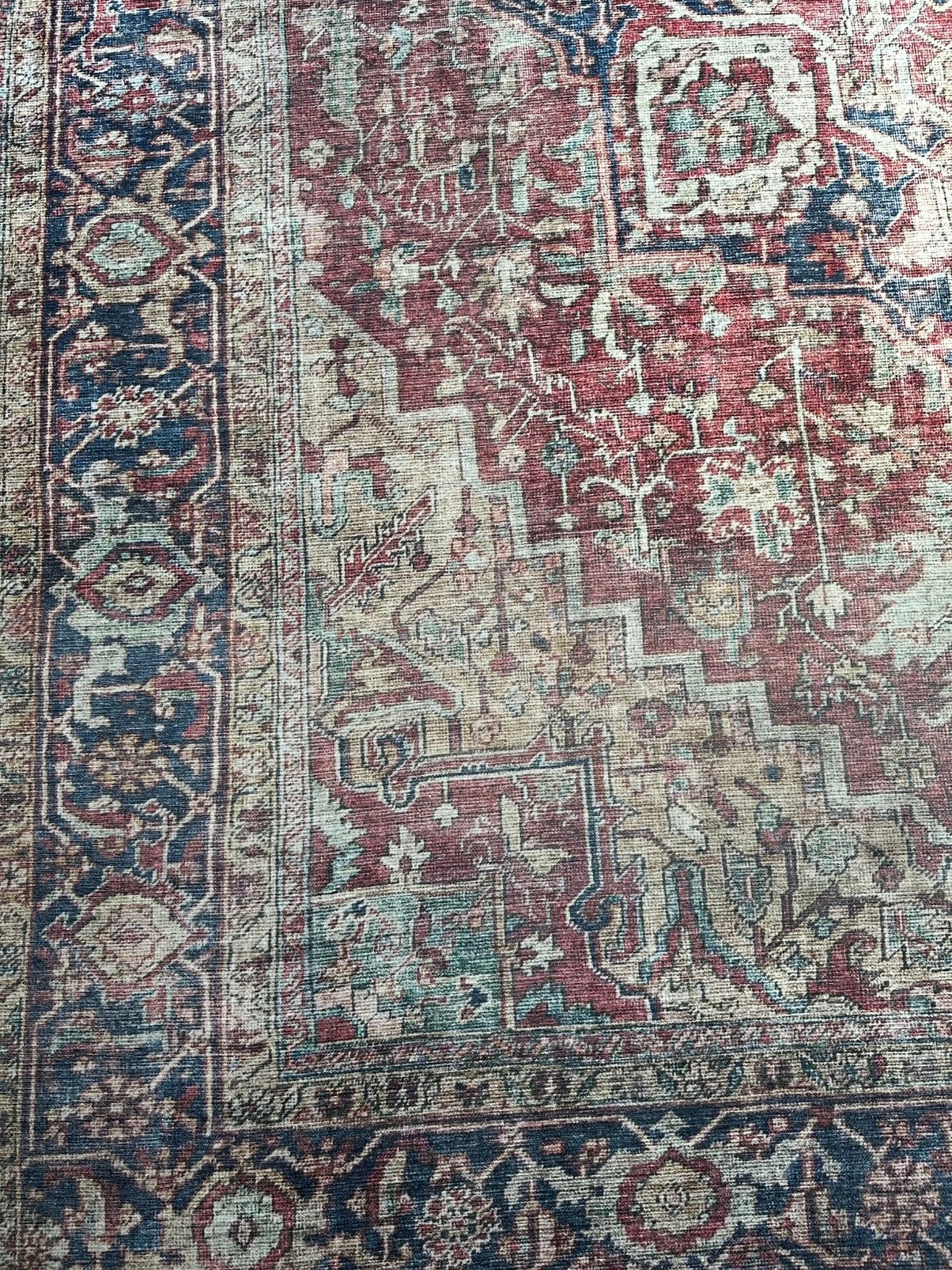 Vintage vloerkleed, fraai, lugan rood, Huis en Inrichting, Ophalen, 200 cm of meer, Zo goed als nieuw, Rechthoekig