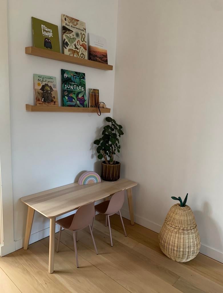 IKEA LISABO Salontafel 118x50 cm essenfineer, Ophalen, Gebruikt, 100 tot 150 cm, 50 tot 100 cm