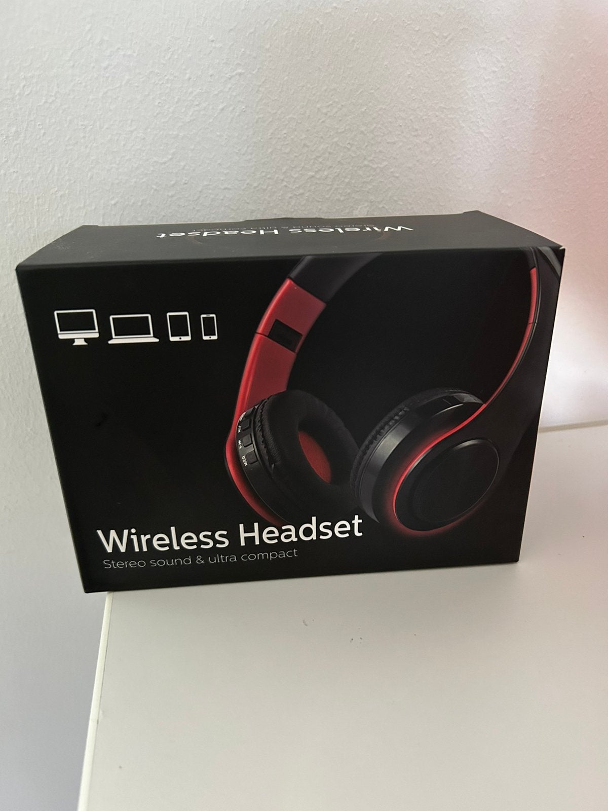 Rood-Zwart Draadloze Bluetooth Koptelefoon, Computers en Software, Headsets, Nieuw, On-ear, Ophalen of Verzenden, Draadloos