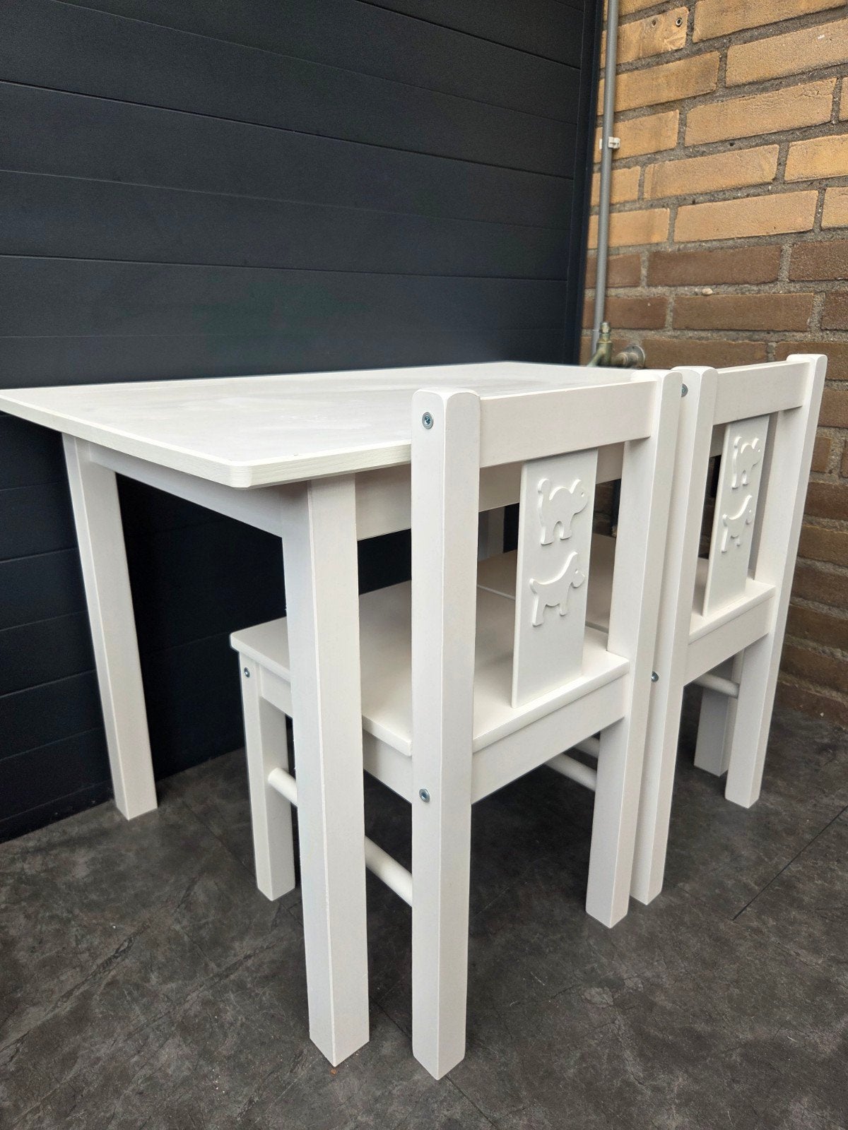 Kindertafel met 2 stoeltjes, Kinderen en Baby's, Kinderkamer | Tafels en Stoelen, Ophalen, Zo goed als nieuw, Tafel(s) en Stoel(en)