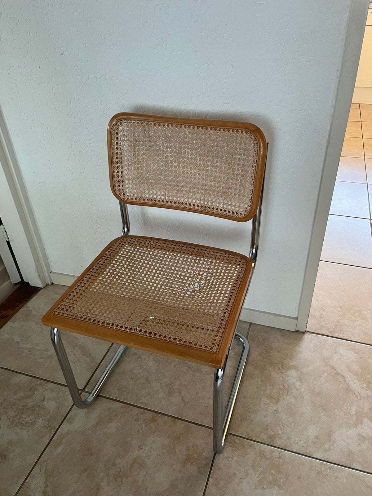 Webbing stoel, Huis en Inrichting, Stoelen, Ophalen, Gebruikt, Bruin, Riet of Rotan