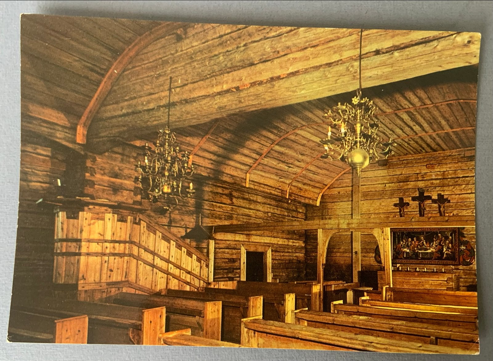 Kaart Oude Houten Kerk Sodankylä, Lapland, Finland, Verzamelen, Verzenden, 1960 tot 1980, Ongelopen, Overig Europa