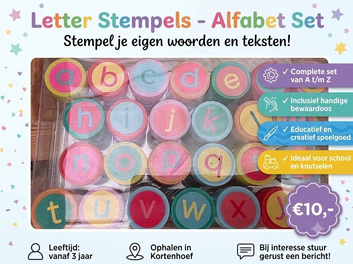 Letter Stempels Set (A t/m Z) – Educatief Knutselen, Ophalen of Verzenden, Zo goed als nieuw