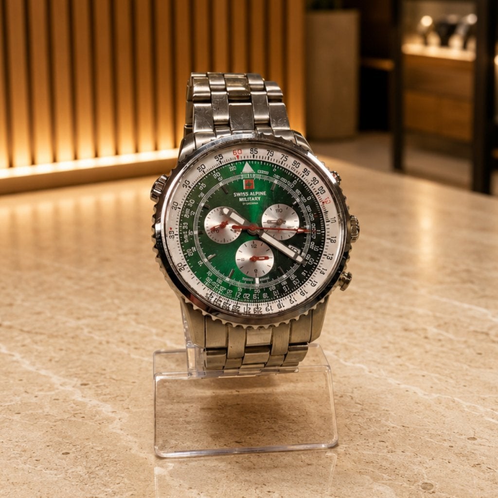 Swiss Alpine Military Herenhorloge - In Nette Staat, Flex Ltd., Zo goed als nieuw, https://flex.com/contact-us, Nobelstraat 10, 5807 GA Oostrum LB, Limburg, Nederland