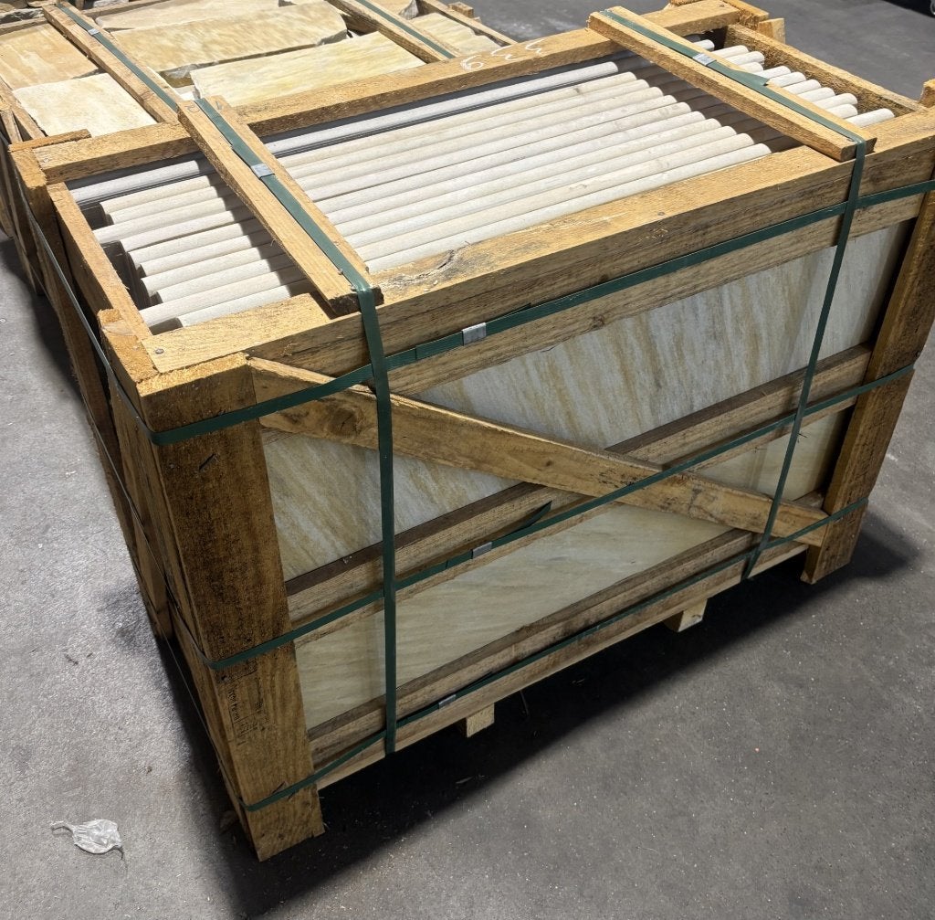 Zwembadrand-Traptrede Brasil Yellow 1000x350x30mm halfrond, Nieuw, Ophalen of Verzenden, Natuursteeninfo BV, Overige typen