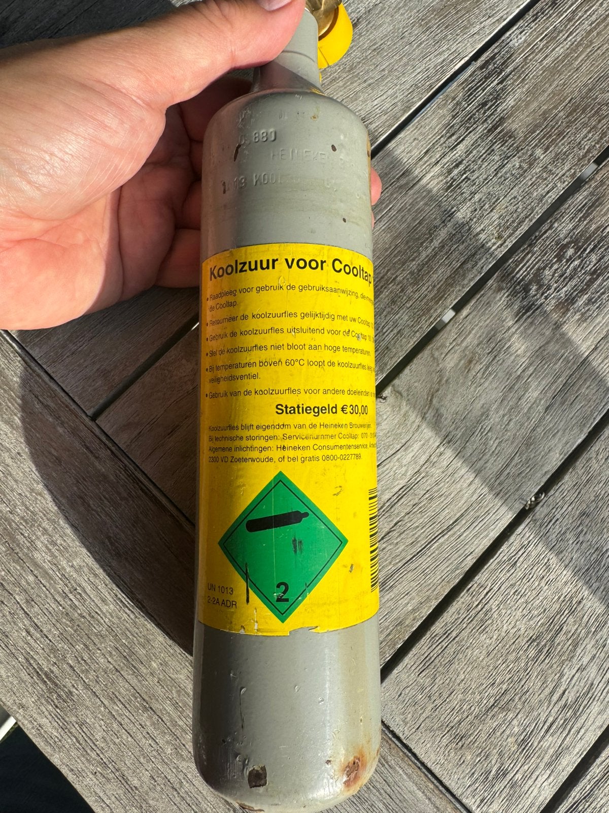 Volle coolzuur cilinder heineken cooltap, Ophalen, Zo goed als nieuw
