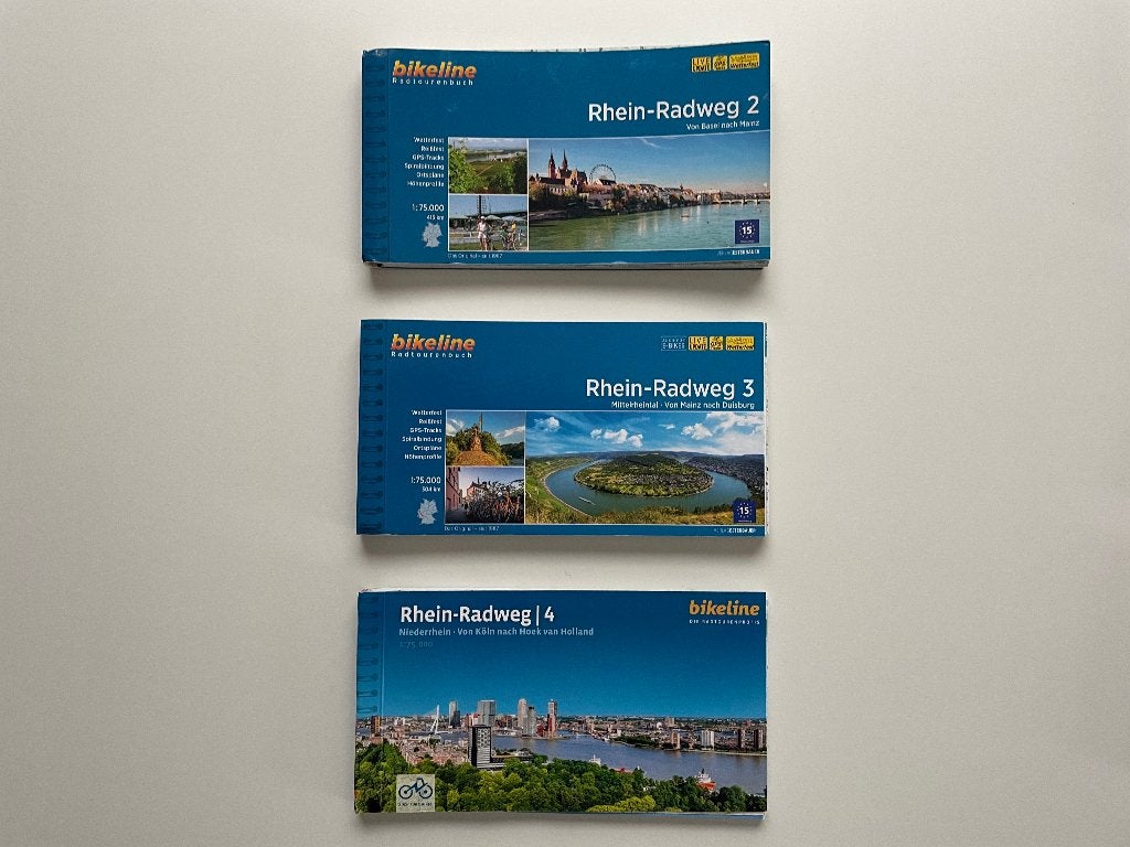 Rhein-Radweg  bikeline fietsroute boekje deel 2, 3, en 4, Overige merken, Fiets- of Wandelgids, Europa, Ophalen of Verzenden