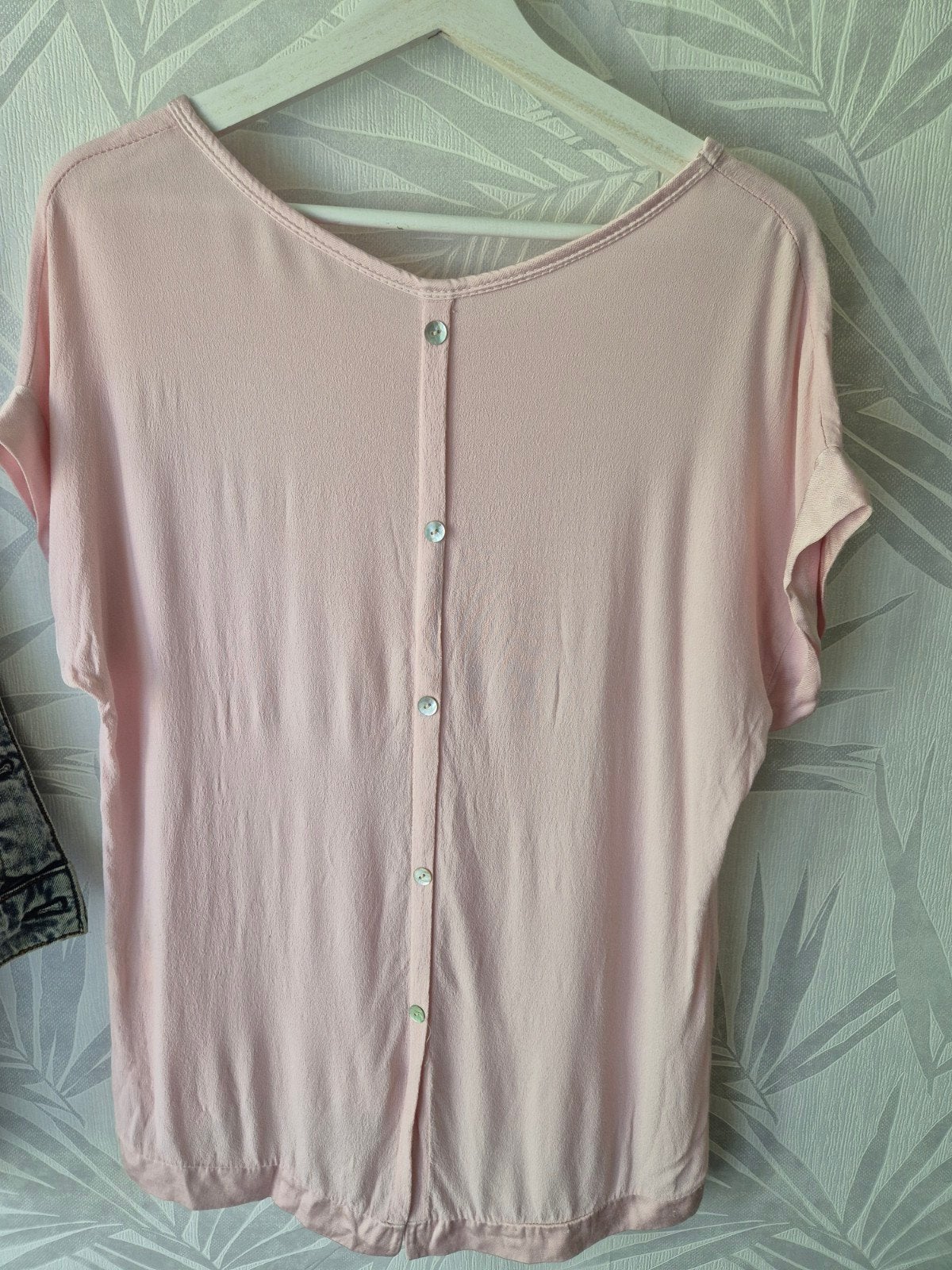 Roze blouse met knoopjes op de rug - Maat S, Ophalen of Verzenden, Zo goed als nieuw, Maat 36 (S), Roze