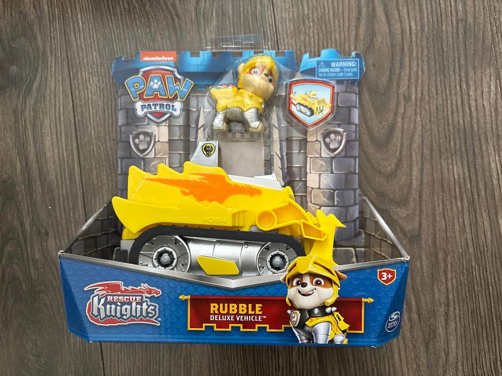Paw Patrol Rescue Knights Rubble Deluxe Voertuig Nieuw, Ophalen of Verzenden, Nieuw