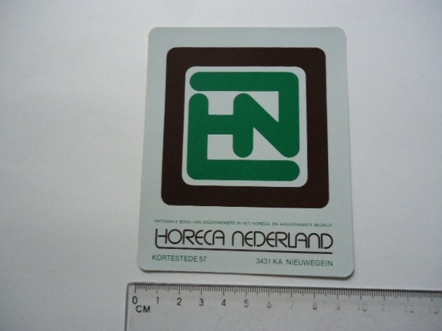 sticker oud HORECA NL Nederland cafe hotel bar nieuwegein, Ophalen of Verzenden, Zo goed als nieuw, Bedrijf of Vereniging