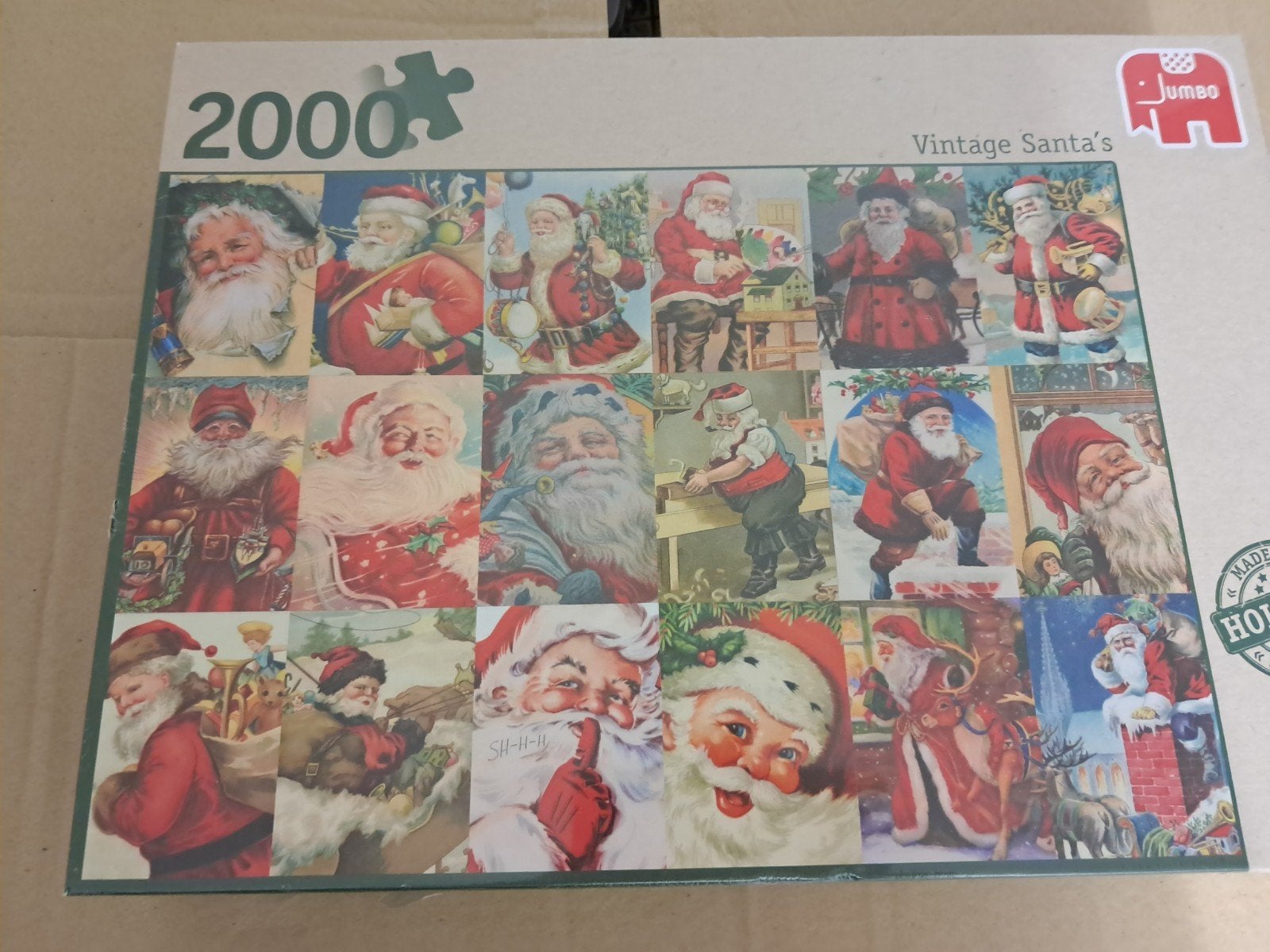 Jumbo Legpuzzel 'Vintage Santa's' - 2000 stukjes, Ophalen of Verzenden, Meer dan 1500 stukjes, Nieuw, Legpuzzel
