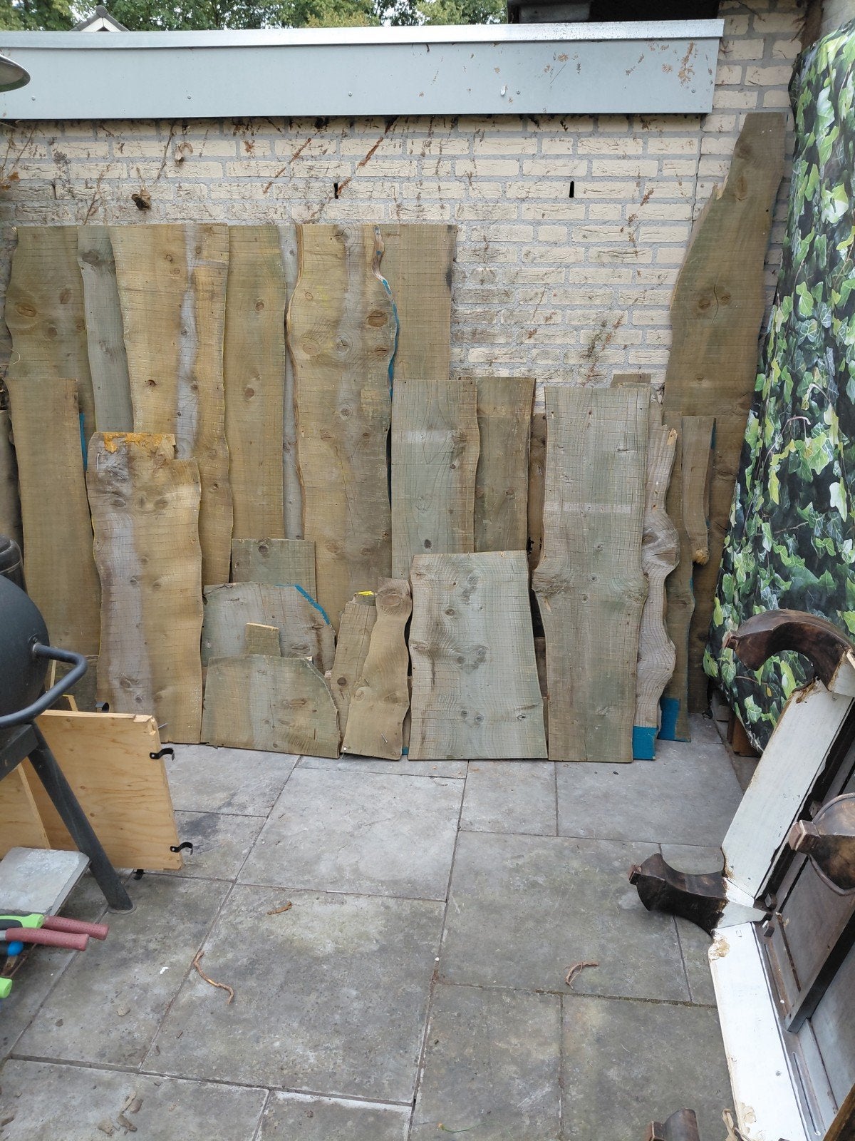 boomstam schaaldelen lariks hout, Gebruikt, 25 tot 50 mm, Ophalen of Verzenden, Plank
