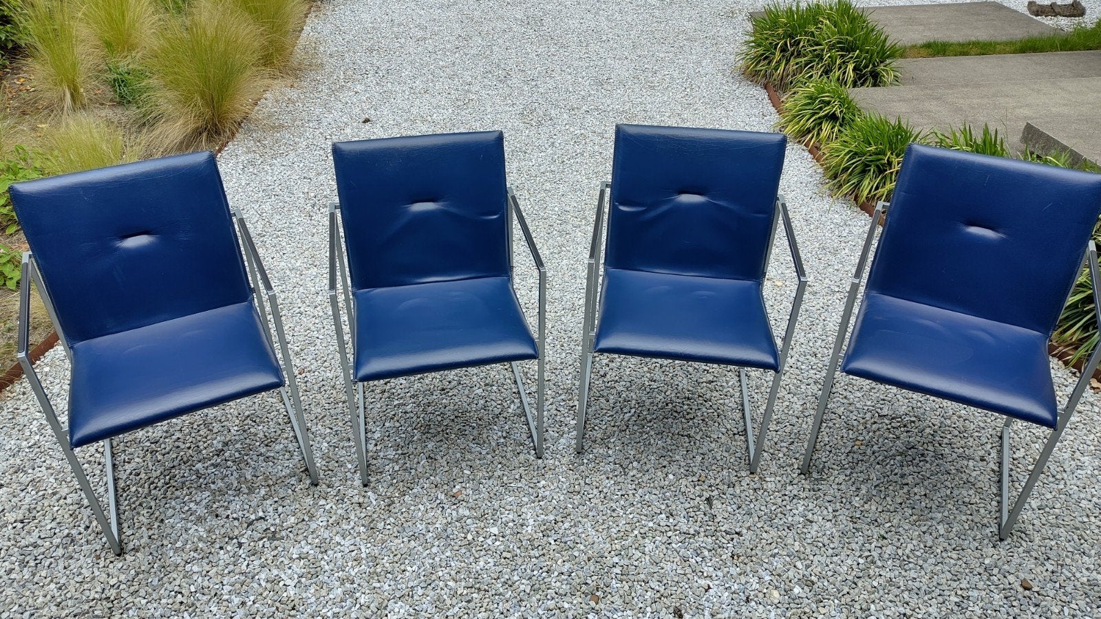 Arco Frame stoelen - Set van 4, Gebruikt, Blauw, Ophalen of Verzenden, Vier
