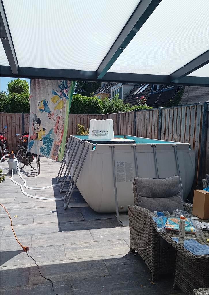 Intex zwembad 400x200x122 incl. extra’s, Tuin en Terras, Zwembaden, Gebruikt, 200 tot 300 cm, Opzetzwembad, 200 tot 400 cm