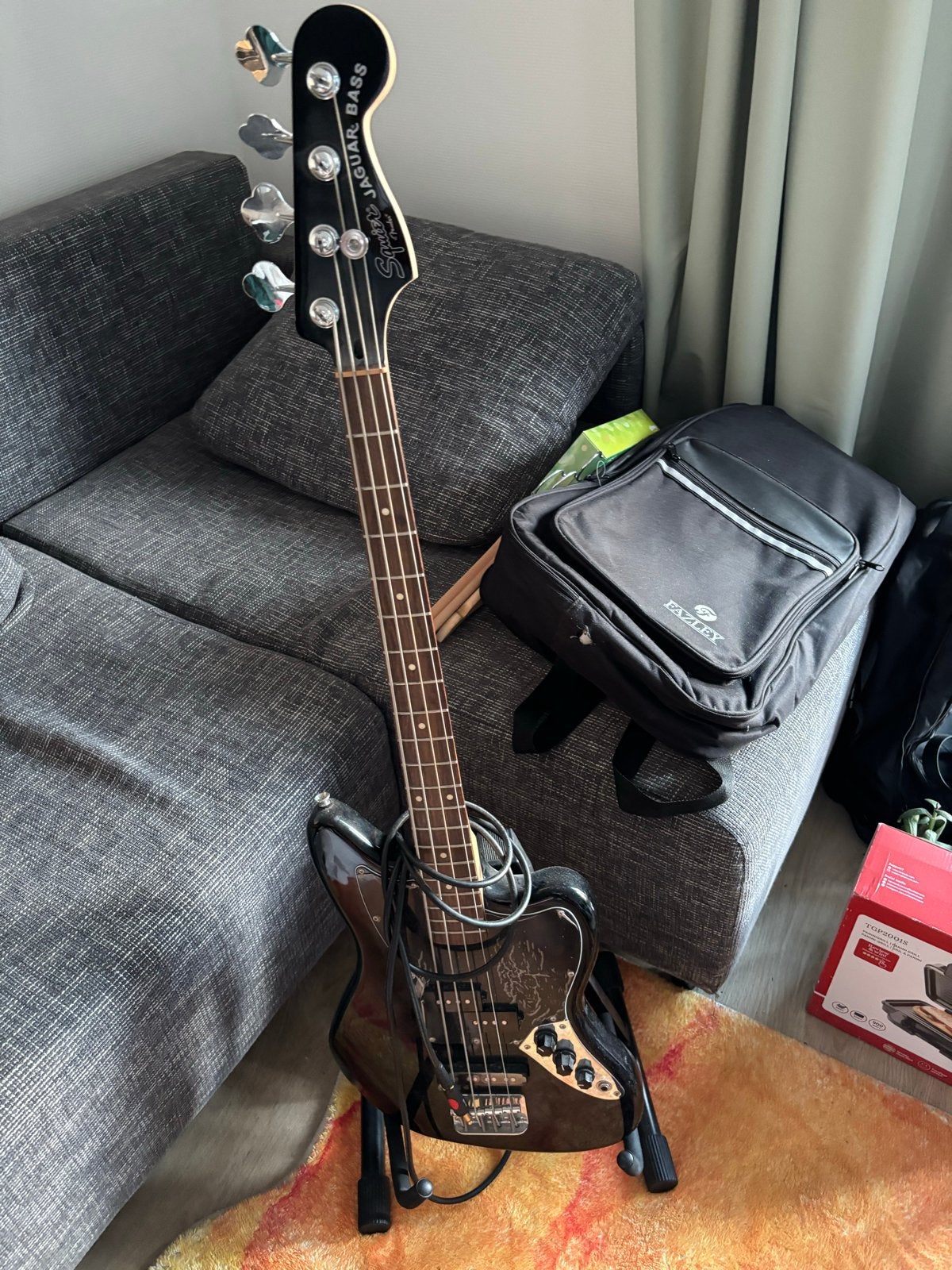 Squier Jaguar Bass - Elektrische Basgitaar, Muziek en Instrumenten, Snaarinstrumenten | Gitaren | Bas, Ophalen, Gebruikt, Elektrisch