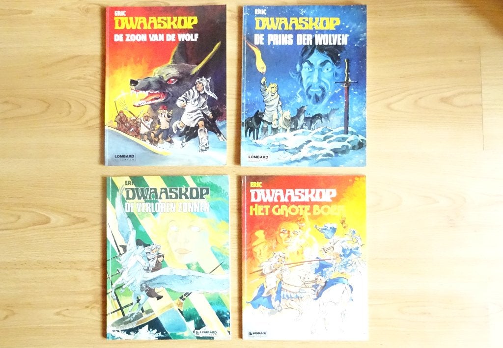 Dwaaskop deel 1 t/m 4, 1e druk, Boeken, Stripboeken, Meerdere stripboeken, Ophalen of Verzenden, Gelezen