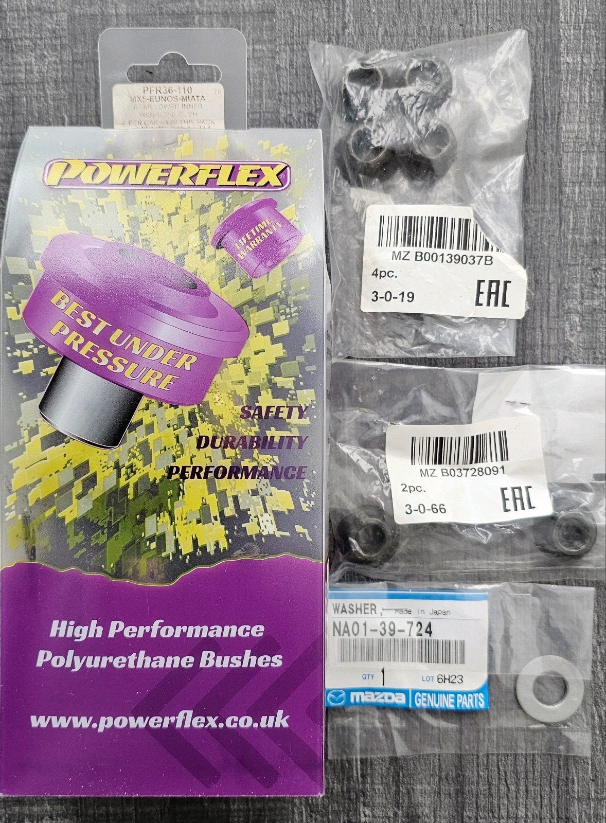 Mazda MX-5 NA/NB Powerflex draagarmpoly-bussen, Auto-onderdelen, Ophalen of Verzenden, Gebruikt, Mazda