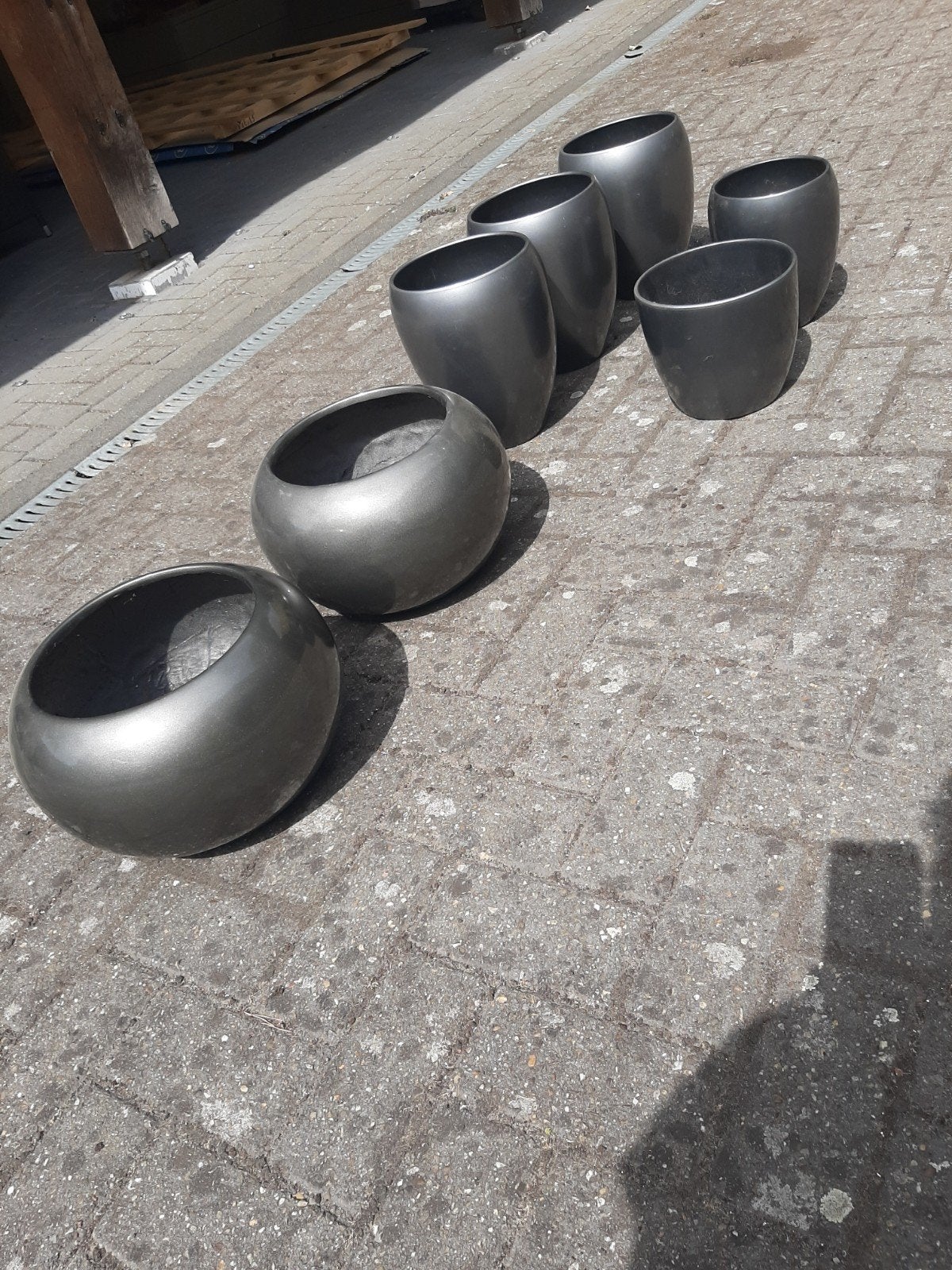 bloempotserie voor binnen, Huis en Inrichting, Woonaccessoires | Vazen, Ophalen, Grijs