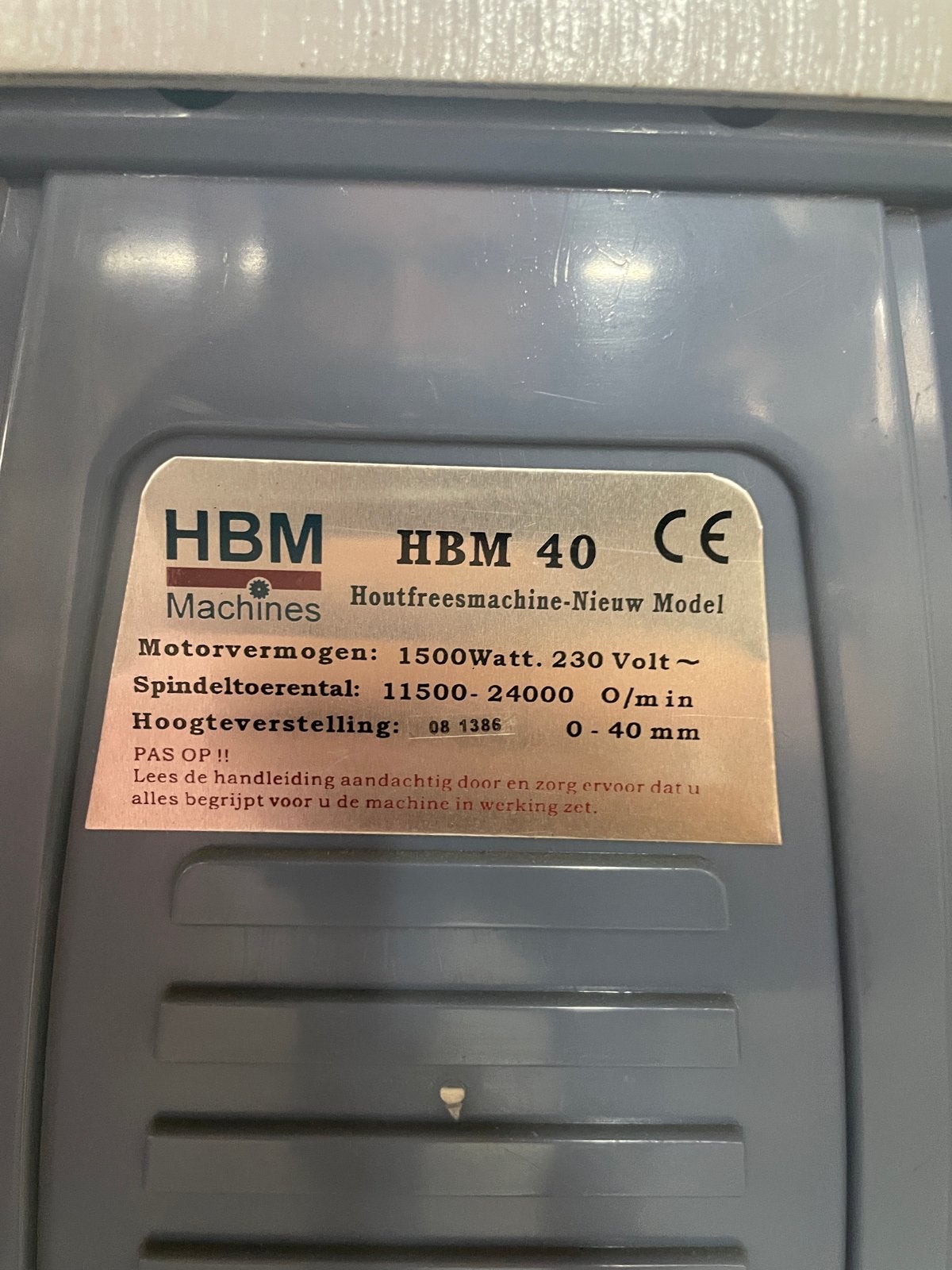 HBM 40 Houtfreesmachine - Nieuw Model, Doe-het-zelf en Verbouw, Gereedschap | Freesmachines, Ophalen, Gebruikt, Elektrisch, Bovenfrees