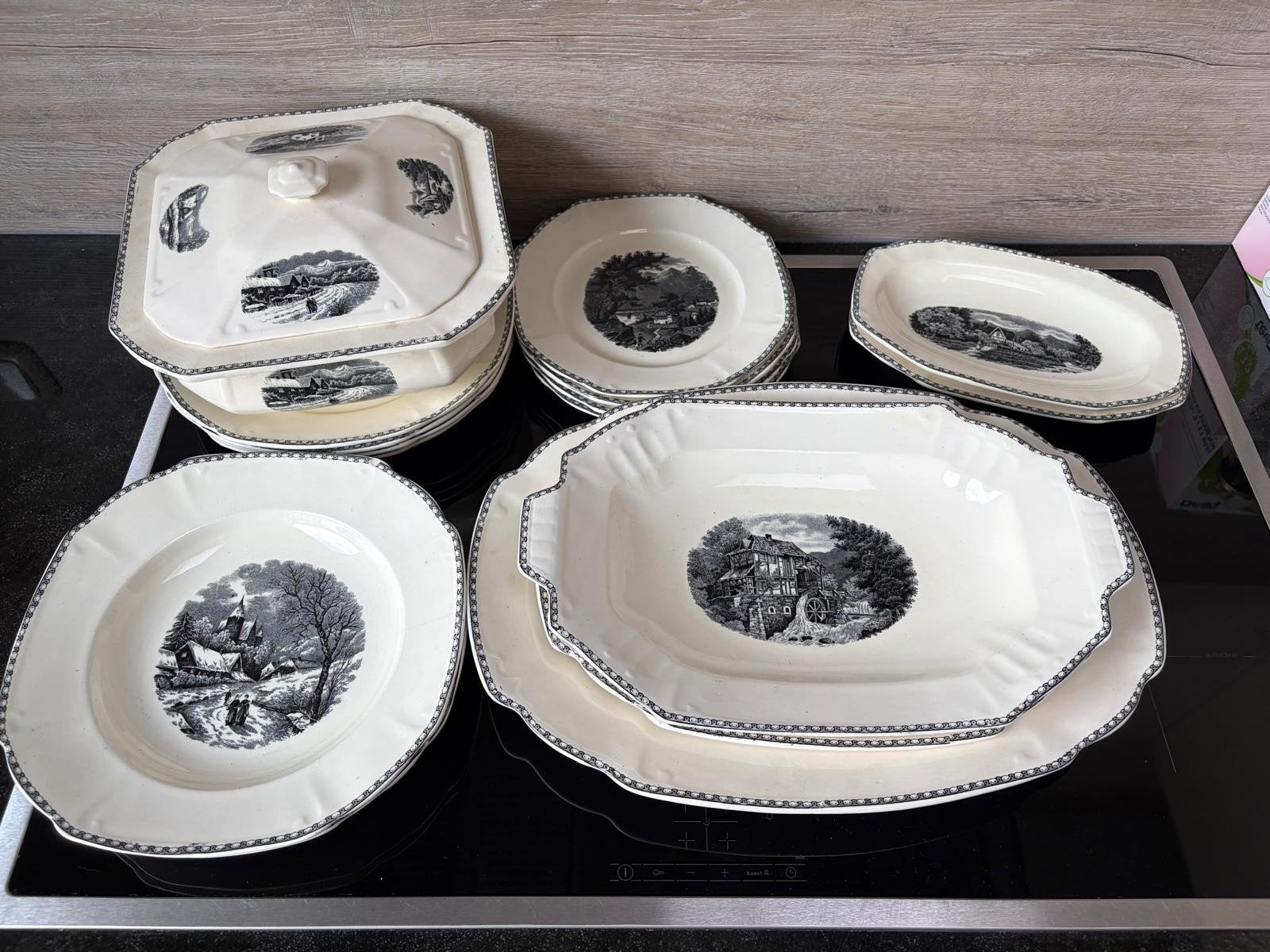 Vintage Société Céramique Maastricht Servies - Landschap, Antiek en Kunst, Antiek | Servies compleet, Ophalen