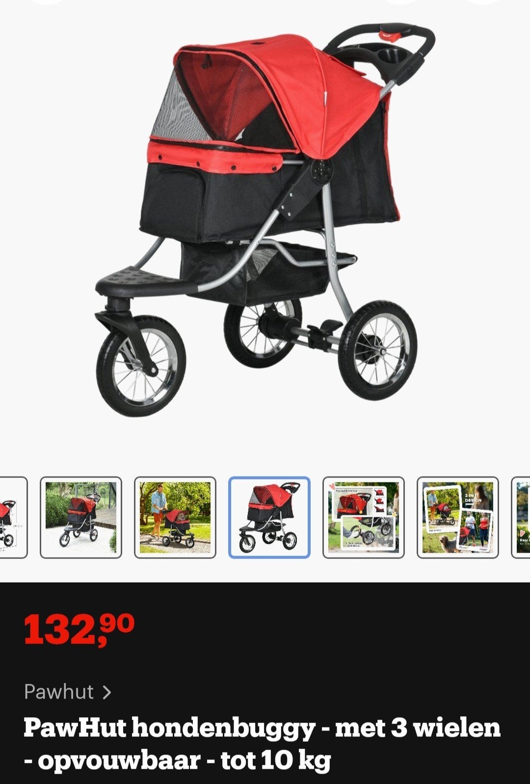Pawhut honden buggy, Ophalen of Verzenden, Nieuw