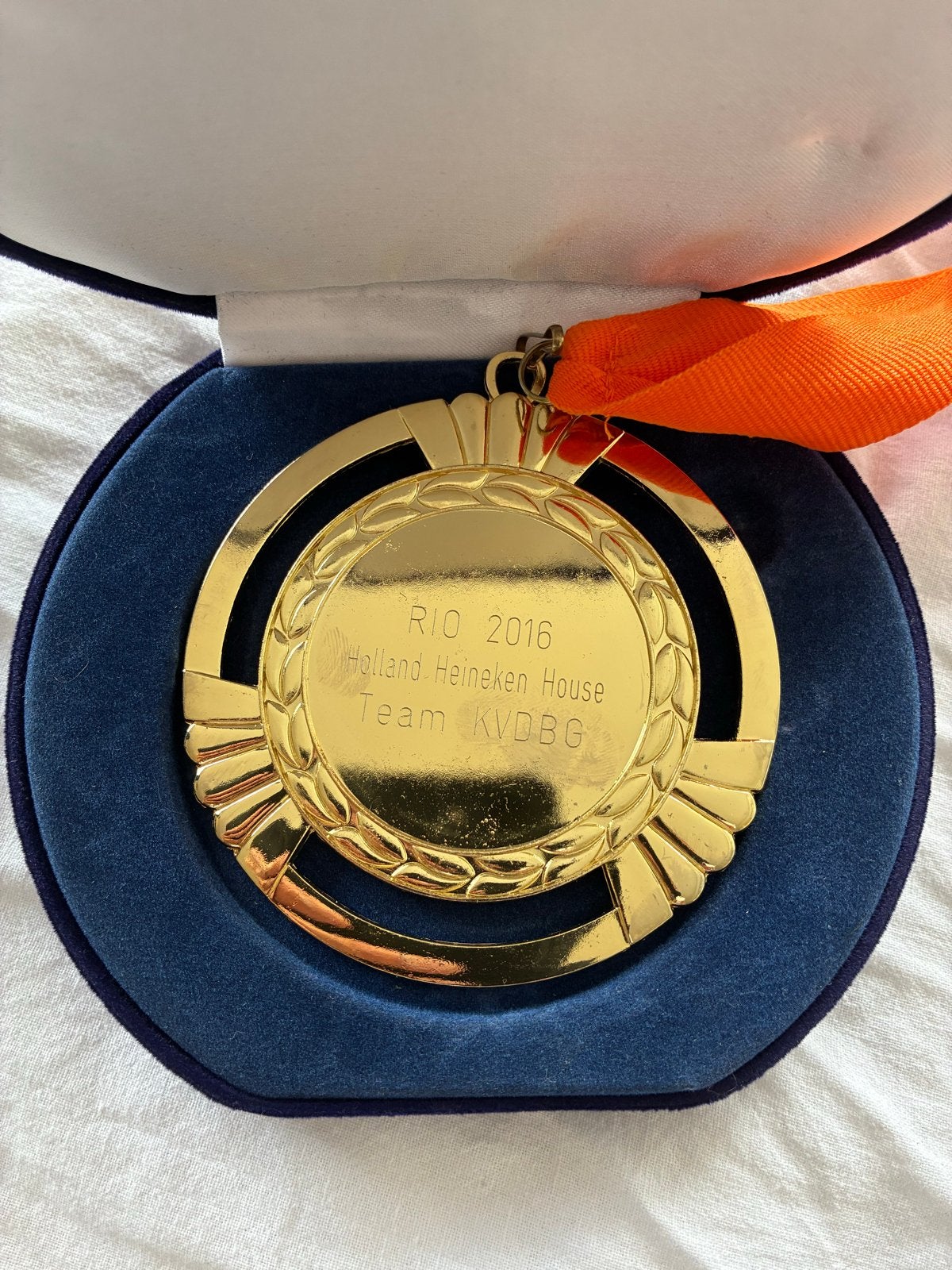 Gouden medaille Rio 2016 Holland Heineken House, Postzegels en Munten, Penningen en Medailles, Ophalen of Verzenden, Overige materialen