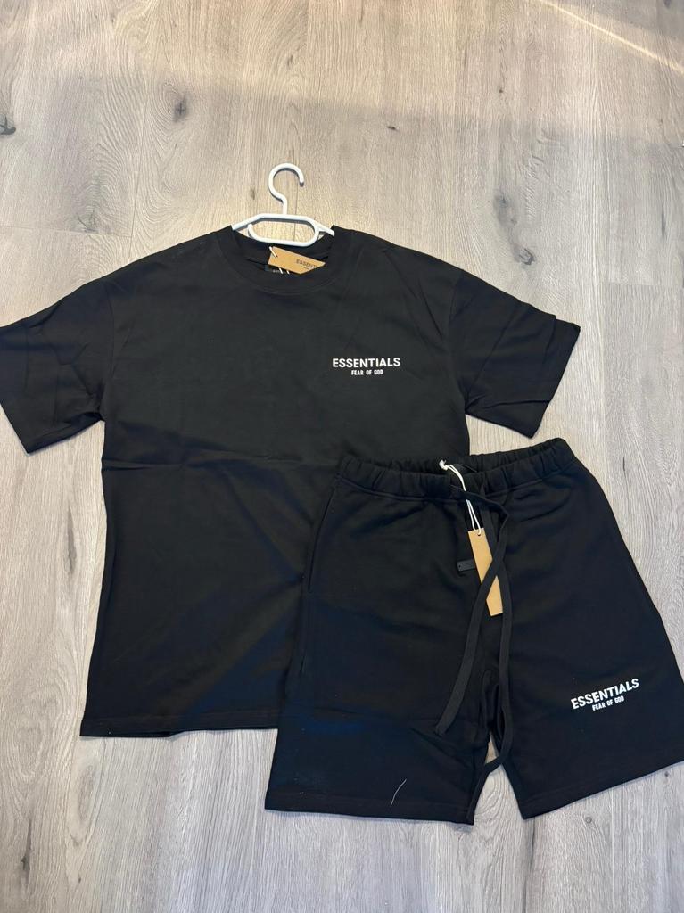 Essentials Fear of God T-shirt & Short Set Zwart, Ophalen of Verzenden, Nieuw