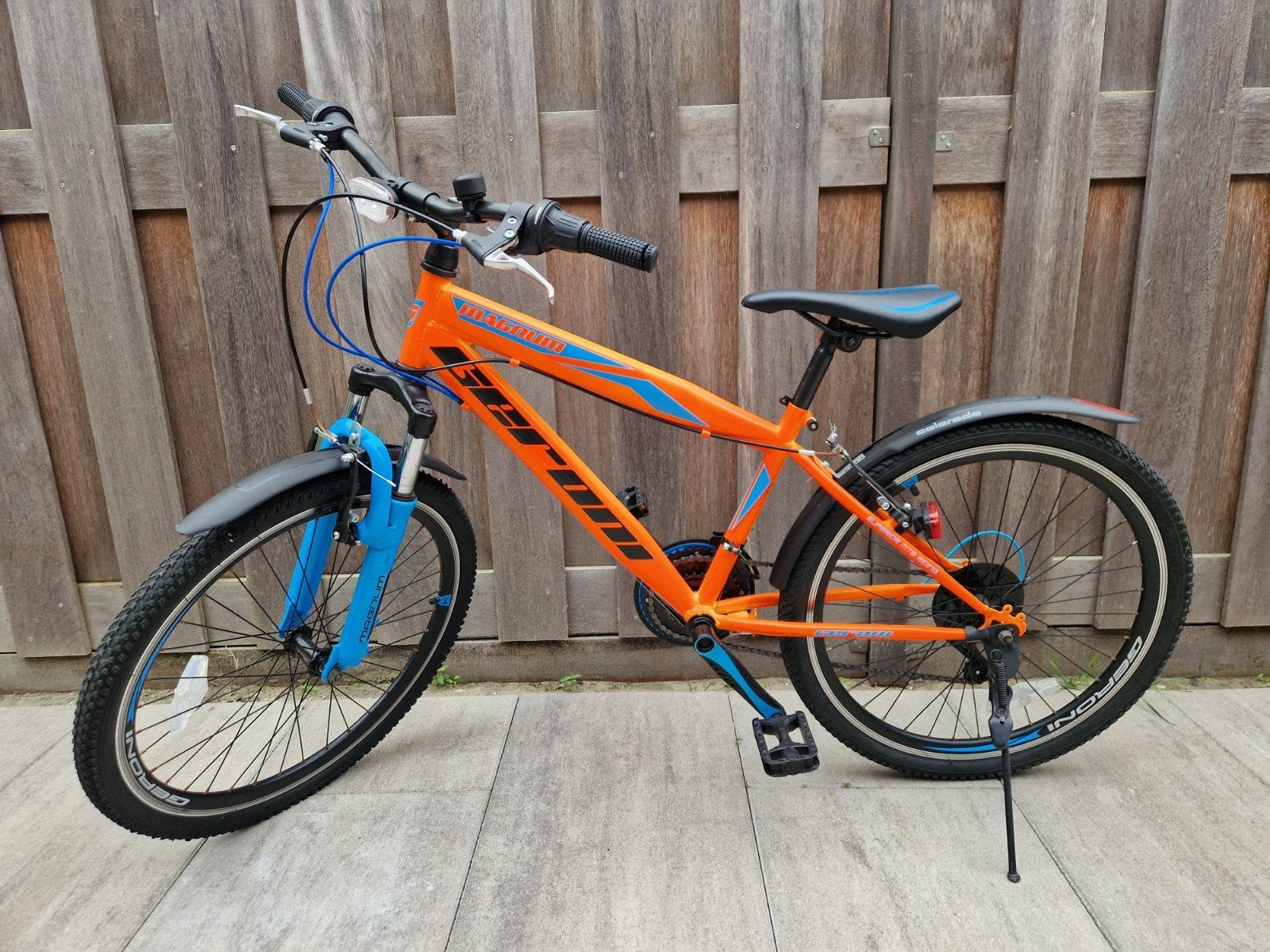 Geroni Mountainbike Oranje/Blauw - Zo goed als nieuw, Minder dan 45 cm, Ophalen, Zo goed als nieuw, Overige merken