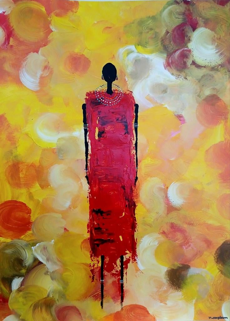 Afrikaanse Kunst Schilderij Handgemaakt, Ophalen of Verzenden