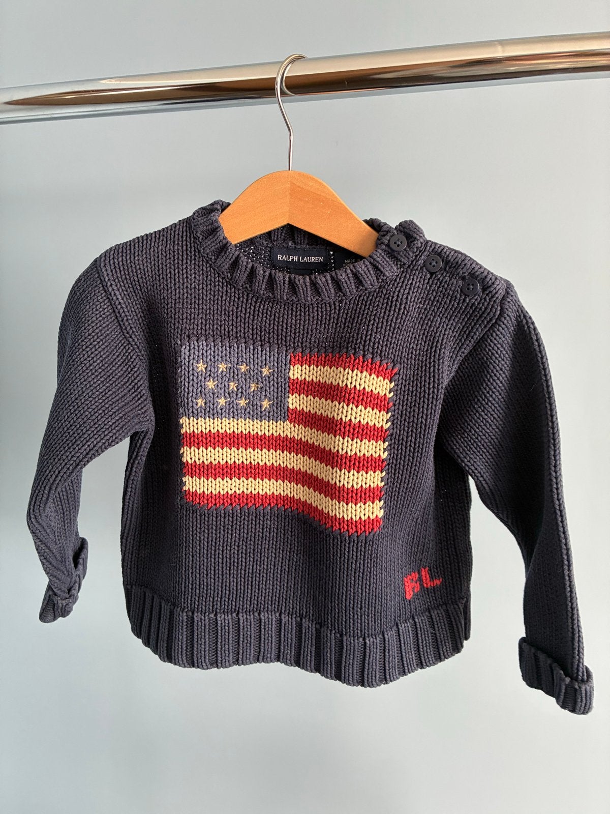 Ralph Lauren trui met Amerikaanse vlag - Maat 3 jaar, Ophalen of Verzenden, Gebruikt, Jongetje of Meisje