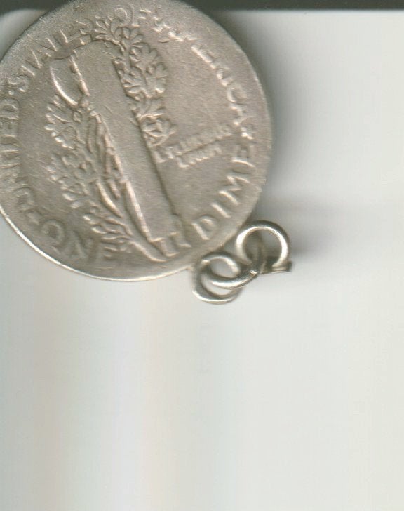 1 dime hanger zilver amerika, Verzenden, Noord-Amerika, Zilver
