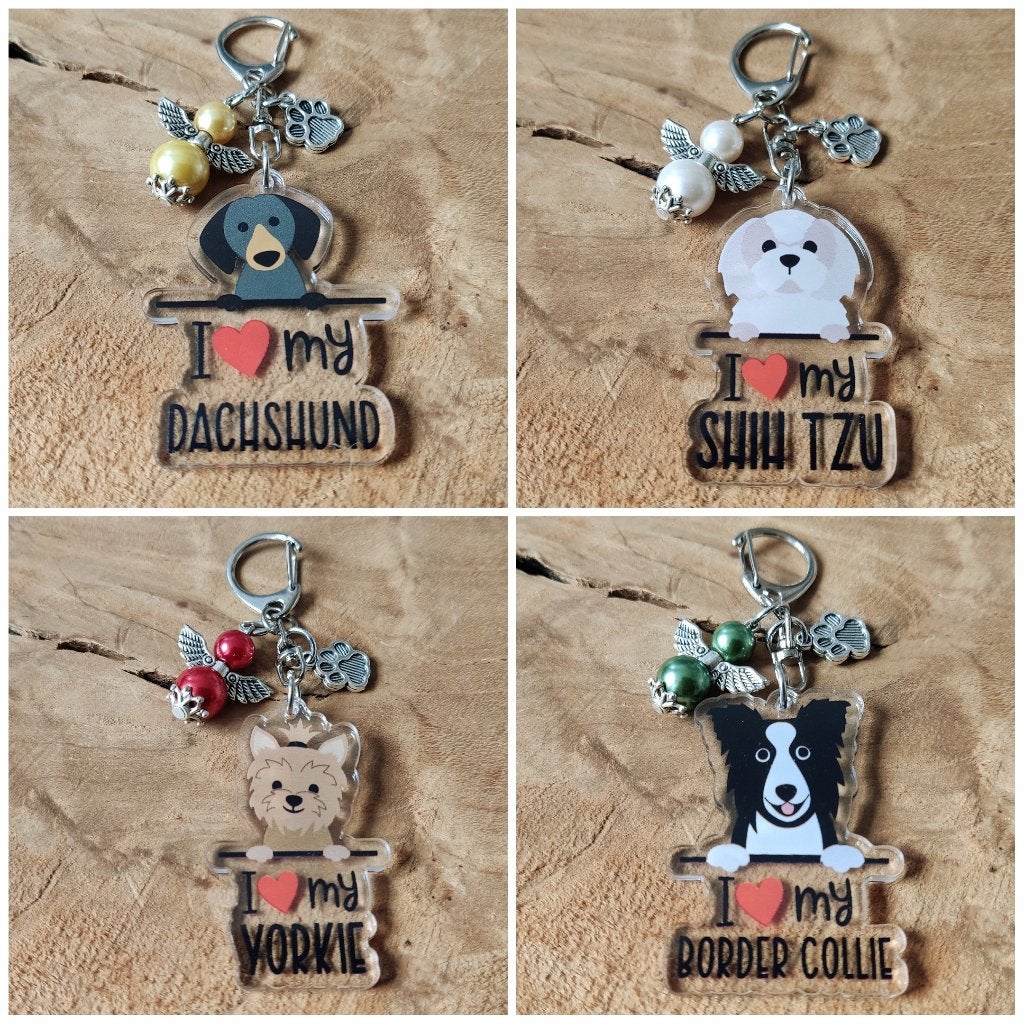 Tas/Sleutelhanger Teckel Shih tzu Border collie Yorkie Pug, Overige merken, Verzenden, Nieuw, Overige typen