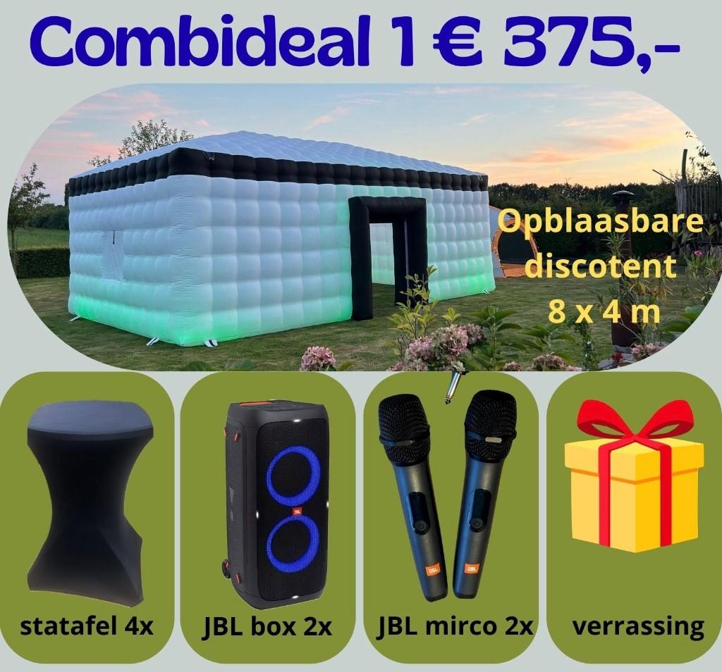 Discotent met led verlichting 8x4 combideal te huur, Ophalen, Zo goed als nieuw, Overige