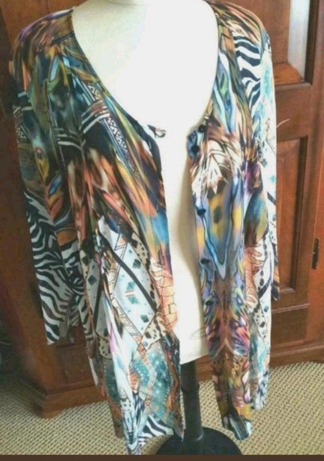 Mooie gekleurde zebraprint doorknoopblouse Via Appia Due 54, Kleding | Dames, Grote Maten, Blouse of Tuniek, Zo goed als nieuw
