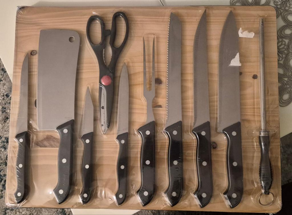 Excellent Houseware 11-Piece Kitchen Knife Set + Cutting Boa, Ophalen of Verzenden