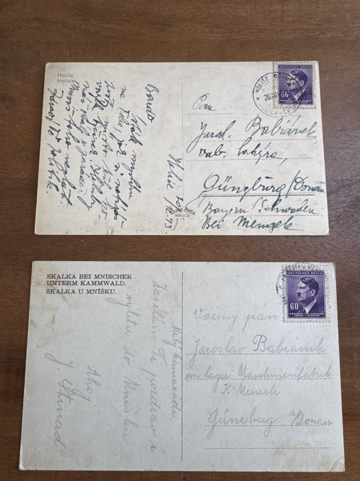 Zeldzame WOII-postkaarten: Vader Josef Mengele & dwangarbeid, Verzamelen, Ansichtkaarten | Nederland, Gelopen, 1940 tot 1960, Ophalen of Verzenden