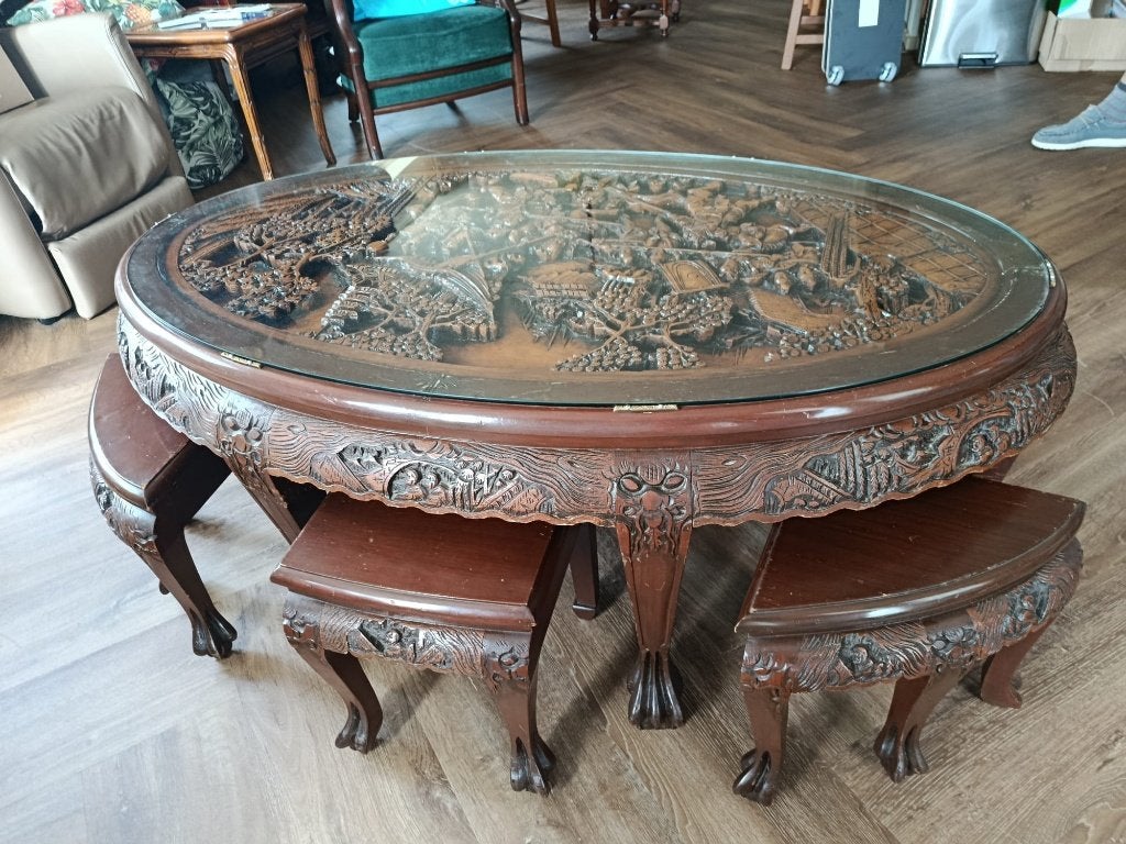 Chinese theetafel met 6 stoeltjes (Bijna gratis), Ophalen