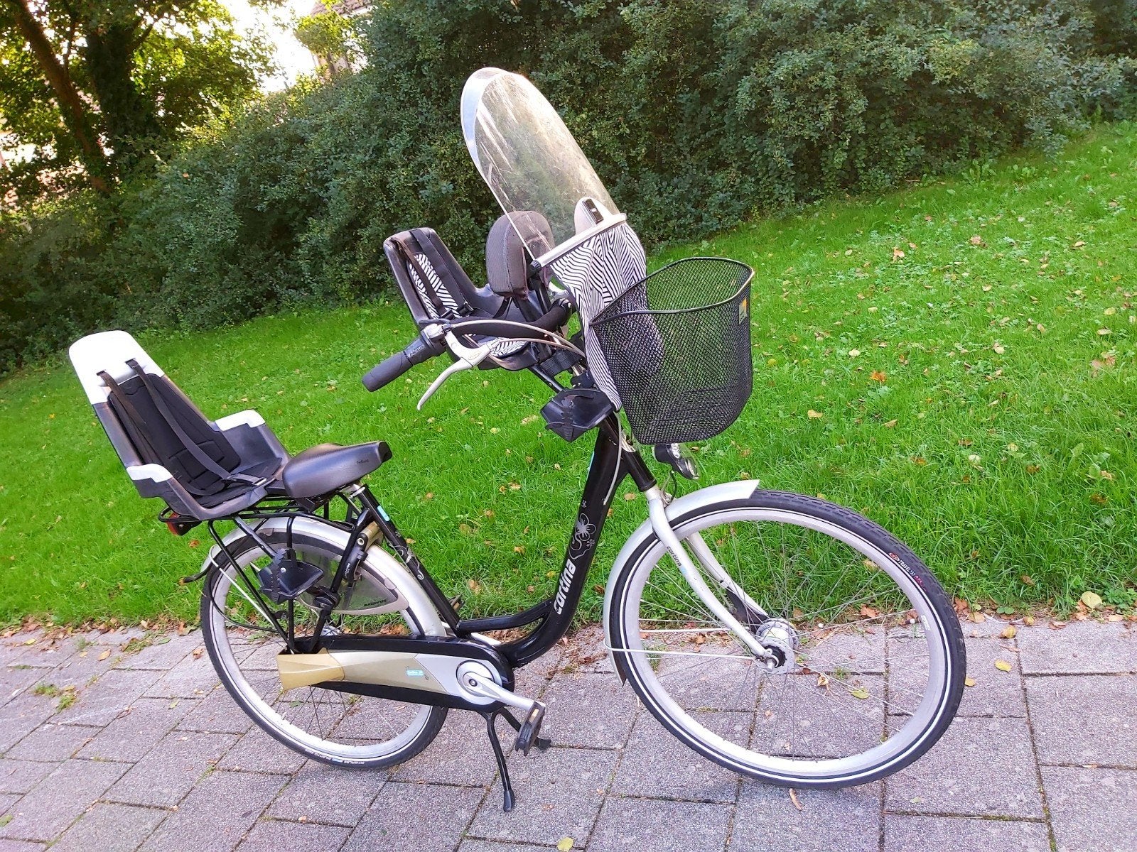 CORTINA moederfiets met kinderzitjes, Fietsen en Brommers, Fietsen | Dames | Moederfietsen, 2 zitjes, 53 tot 56 cm, Zo goed als nieuw