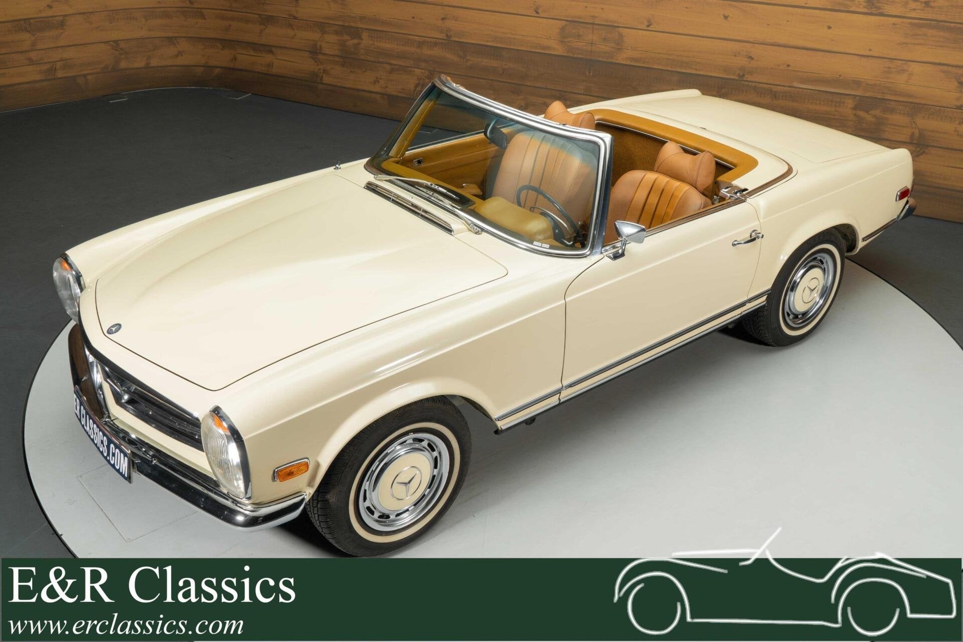 Mercedes 280 SL Cabriolet | 1970, Auto's, Achterwielaandrijving, Cabriolet, Beige, Handgeschakeld