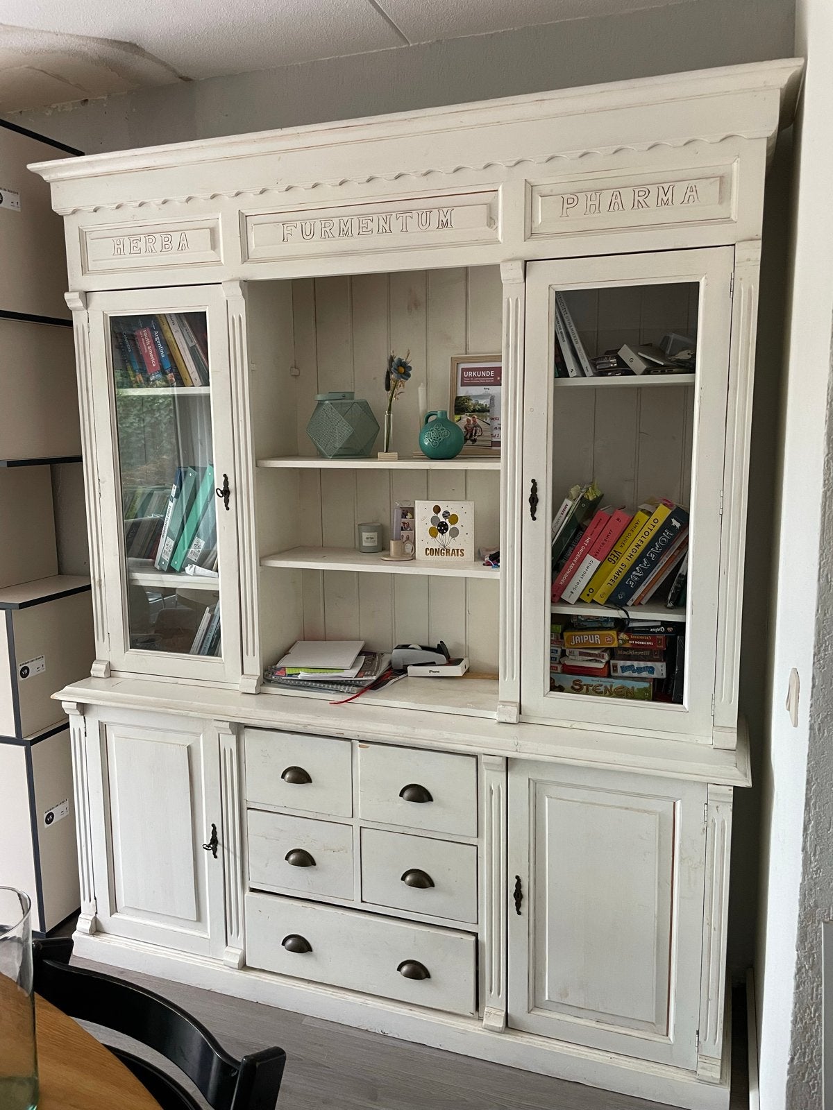 Grote Apothekerskast 180x45x210 cm - Landelijke Stijl, Huis en Inrichting, Kasten | Buffetkasten, Ophalen, Gebruikt, 200 cm of meer
