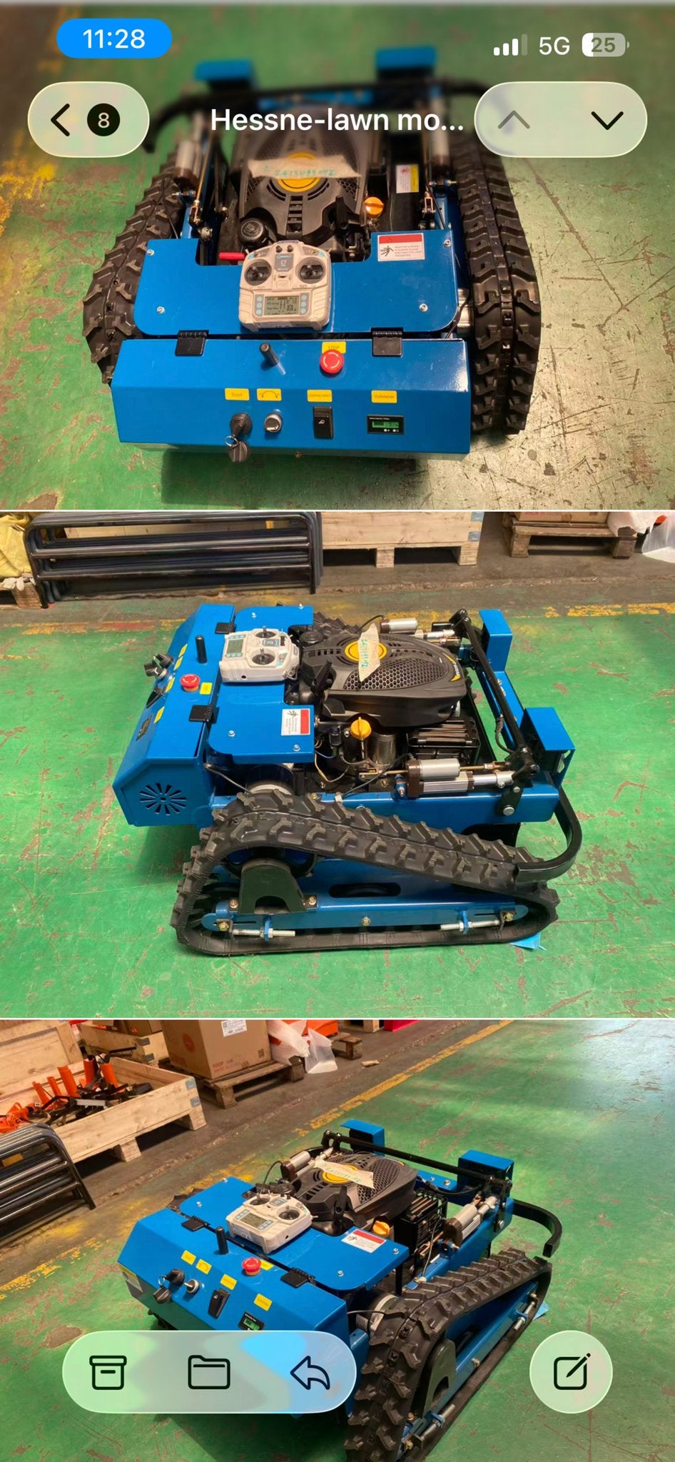 Robuuste RC Maaimachine voor Moeilijk Bereikbare Plaatsen, Ophalen, Cirkelmaaier, Gebruikt, Elektrische starter