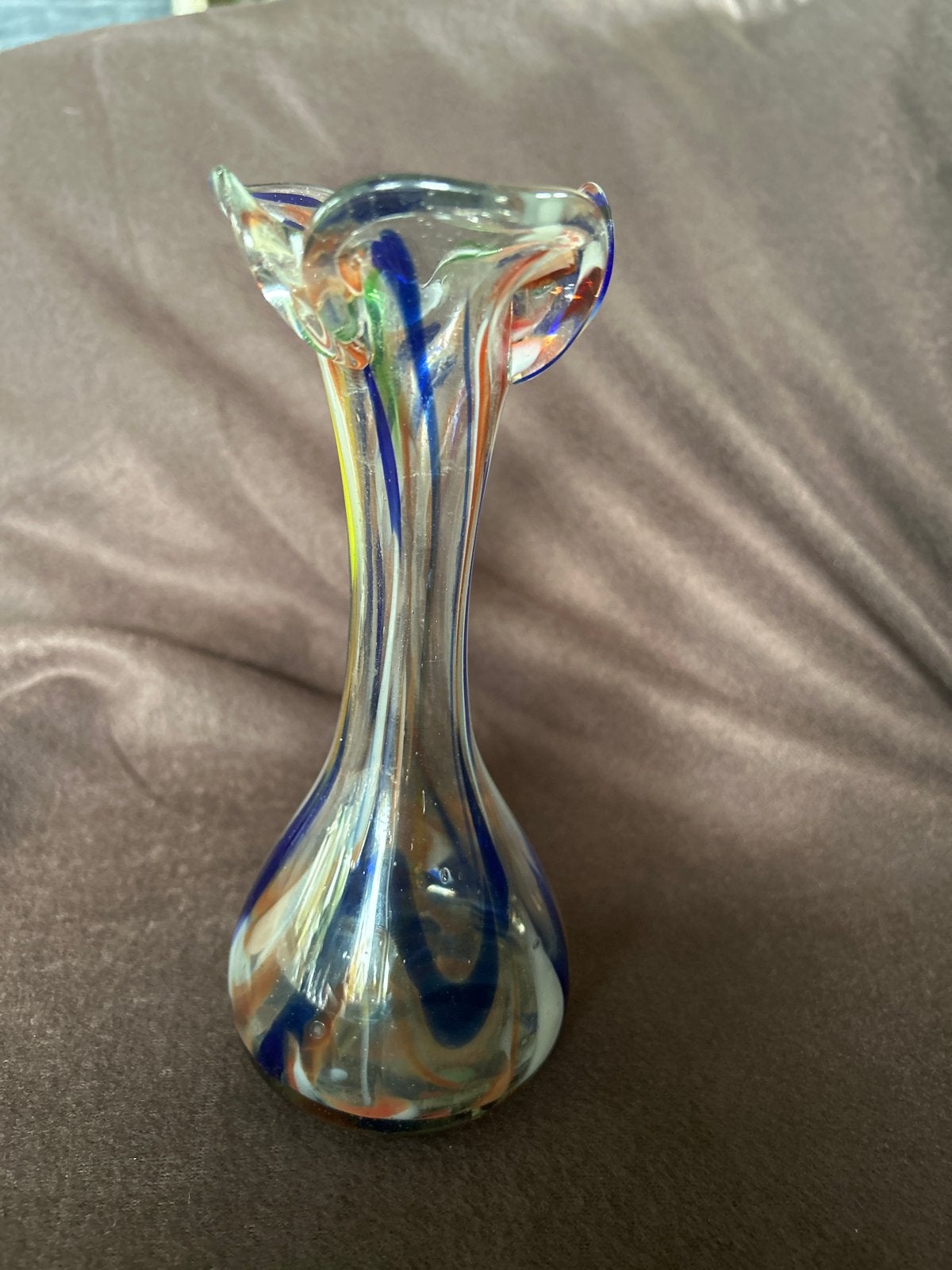 Vintage Murano stijl vaasje, kleurrijk glas, Antiek en Kunst, Antiek | Vazen, Ophalen of Verzenden