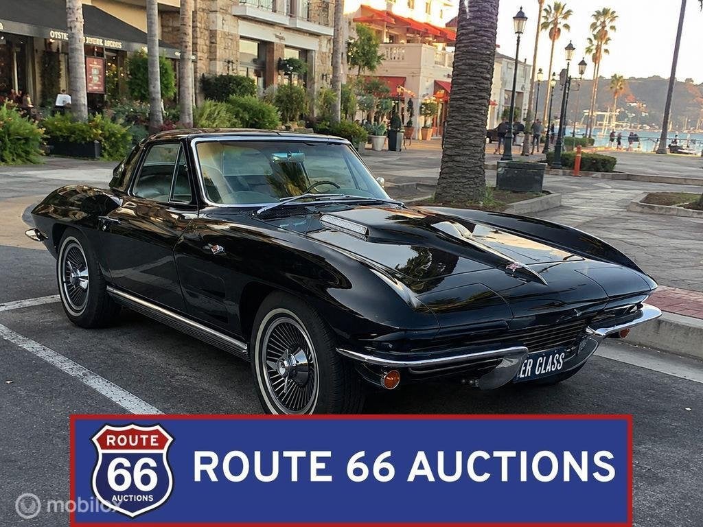 Chevrolet Corvette C2 Coupe | 1964 | Route 66 Auctions, Auto's, Overige carrosserieën, Chevrolet, Zwart, Bedrijf