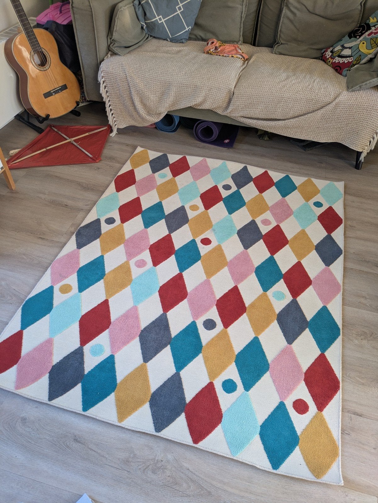 IKEA BUSENKEL Kleed - Kleurrijk en Speels (130x160 cm), 100 tot 150 cm, Ophalen of Verzenden, Modern, Speels, Kleurrijk, 150 tot 200 cm