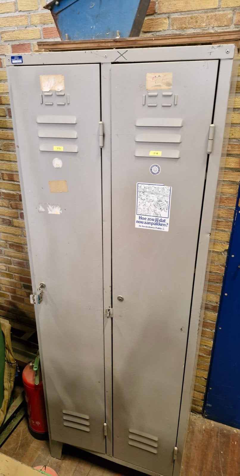 Vintage metalen locker collectorsitem, Ophalen, Gebruikt, Industrieel, Vintage, Robuust