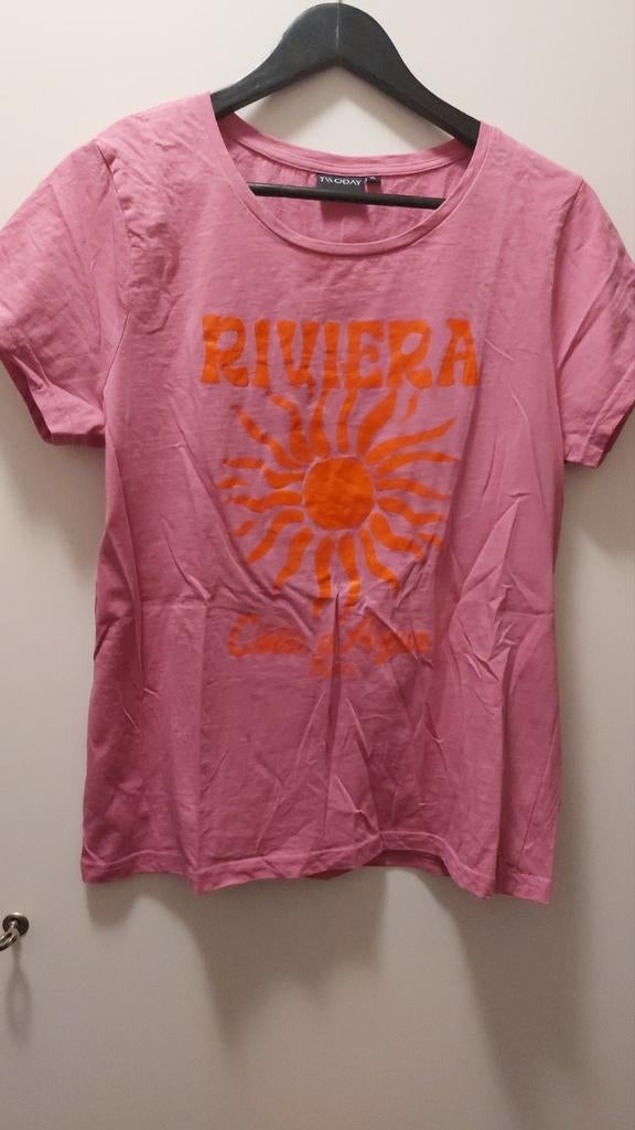 Twoday roze grafisch T-shirt maat 42, Twoday, Maat 42/44 (L), Ophalen of Verzenden, Korte mouw
