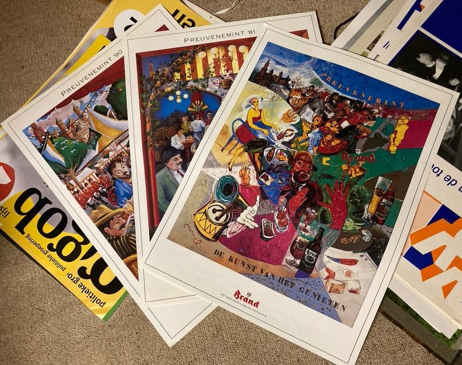 Vintage brand Preuvenemint '90 ‘91 en ‘92 posters en meer, Ophalen of Verzenden, Onbeschreven, Nederland