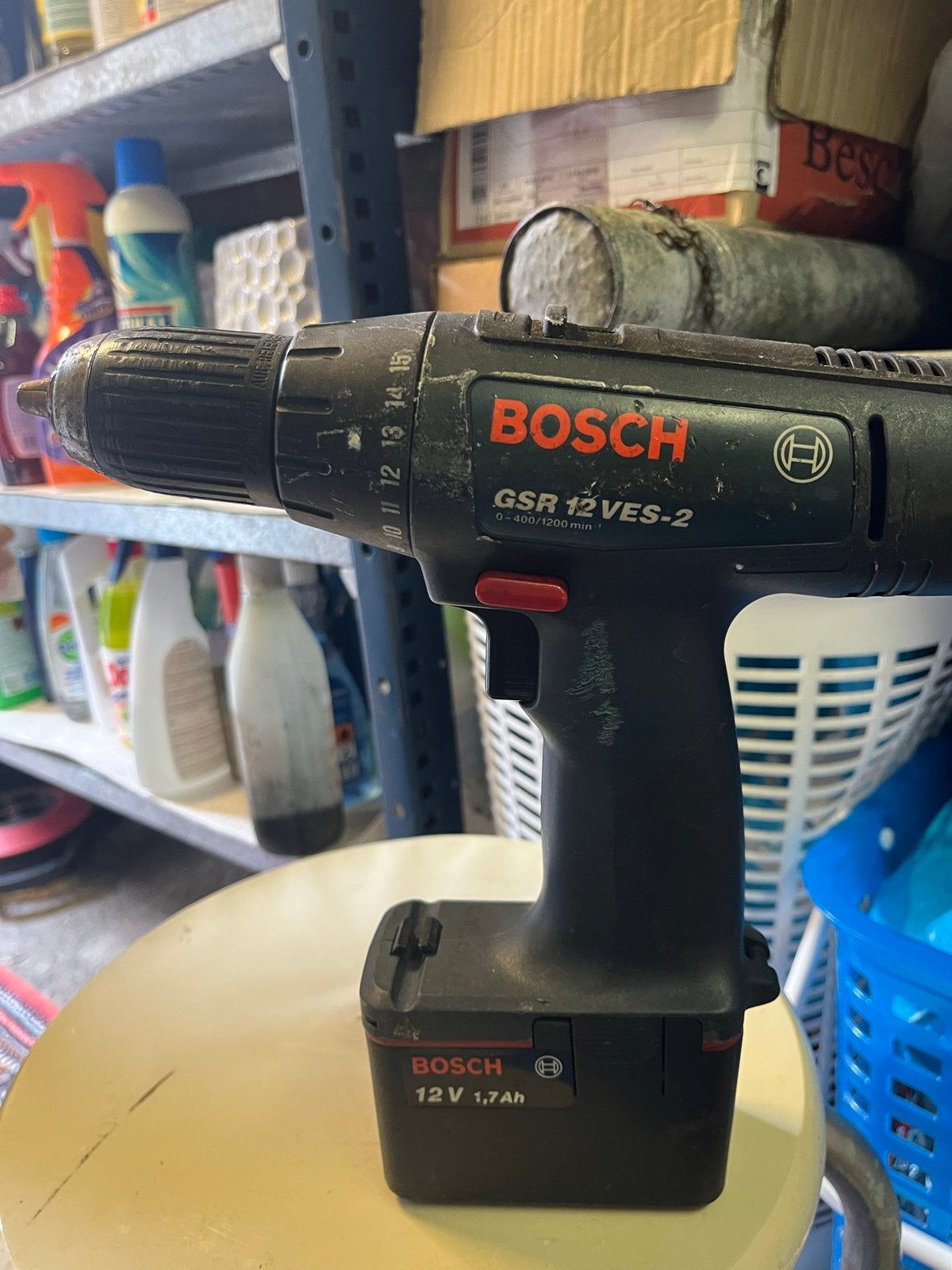 Bosch GSR 12 VES-2 Accuboormachine 12V 1.7Ah, Doe-het-zelf en Verbouw, Gereedschap | Boormachines, Gebruikt, Variabele snelheid