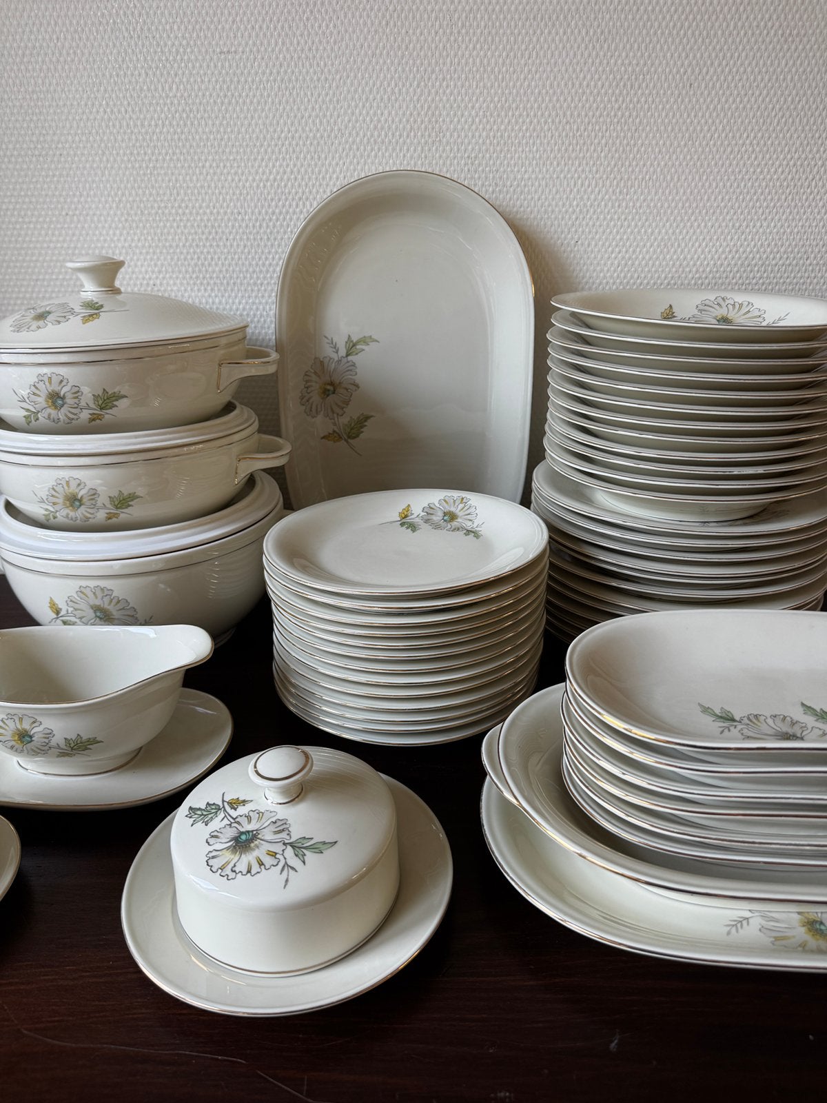 Compleet Vintage Duits Koenigselt Porseleinen Diner Servies, Ophalen