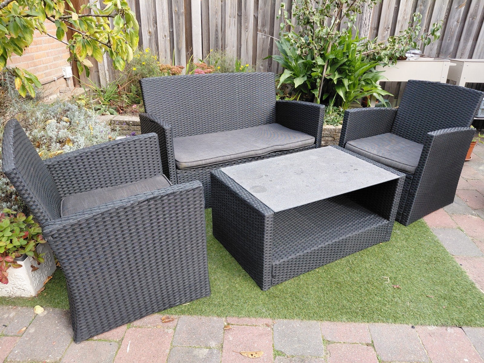 Loungeset, 4delig, Ophalen, Zo goed als nieuw, Kunststof